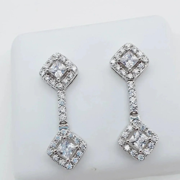 "925 Sterling Silver Cubic Zirconia Earrings, U19254677 - Picture 9 of 11